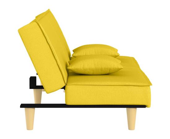 Canapea extensibilă, galben deschis, material textil, 5 image