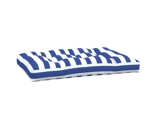 Pernă de paleți, dungi albastru/alb, 120x80x12 cm, textil, 4 image