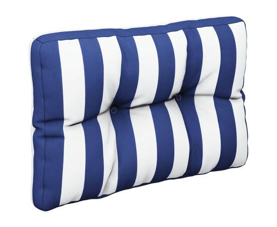 Pernă de paleți, dungi albastru/alb, 50x40x12 cm, textil, 4 image