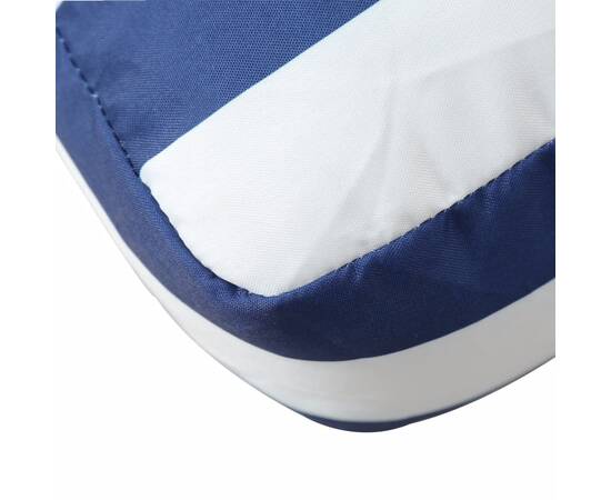 Pernă de paleți, dungi albastru/alb, 50x50x12 cm, textil, 7 image