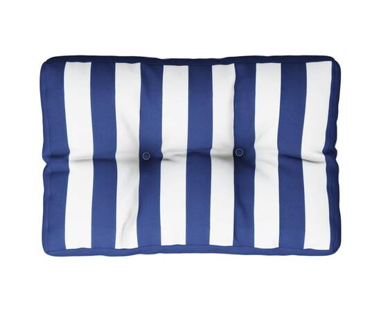 Pernă de paleți, dungi albastru/alb, 60x40x12 cm, textil, 2 image