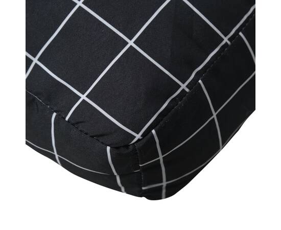 Pernă de paleți, negru, carouri, 50x50x12 cm, textil, 7 image