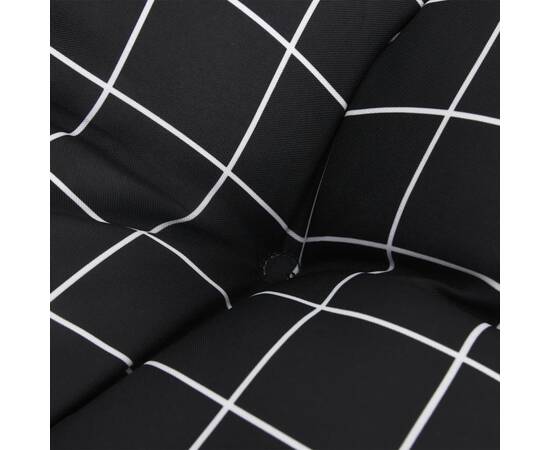 Pernă de paleți, negru, carouri, 60x60x12 cm, textil, 8 image