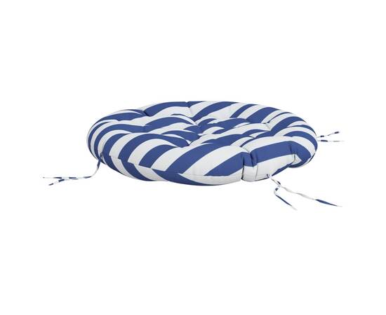 Pernă rotundă dungi albastre/albe, Ø100 x11 cm, textil oxford, 4 image