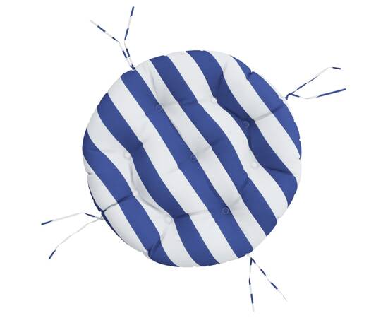 Pernă rotundă dungi albastre/albe, Ø60 x11 cm, textil oxford, 2 image