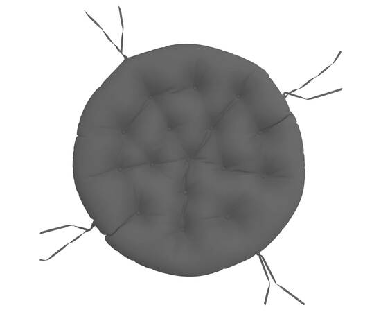 Pernă rotundă negru, Ø 100 x11 cm, țesătură oxford, 2 image