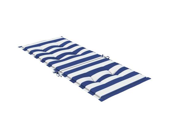 Perne de scaun spătar înalt, 6 buc. dungi albastre&albe, textil, 5 image