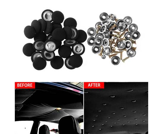 Set 12 clipsuri pentru reparatii tapiterie plafon auto, culoare Negru, 4 image