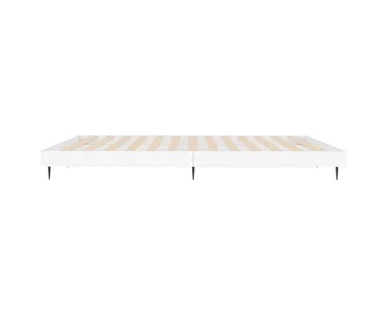 Cadru de pat, alb, 120x200 cm, lemn prelucrat, 7 image