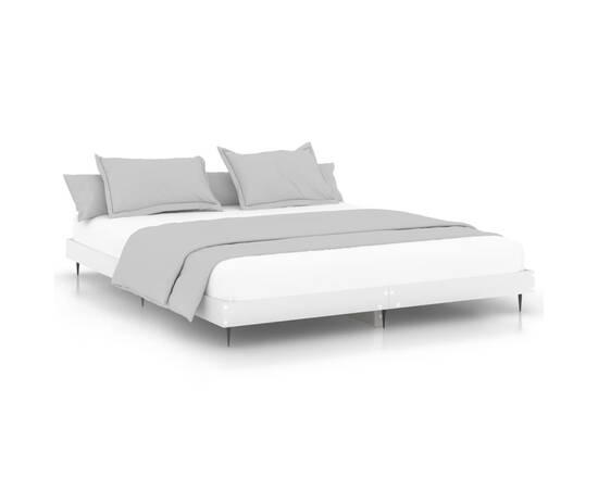 Cadru de pat, alb, 120x200 cm, lemn prelucrat, 2 image