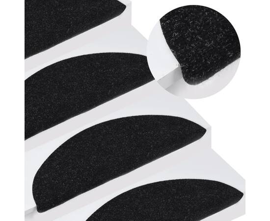 Covorașe de scări autoadezive, 10 buc., negru, 65x26 cm