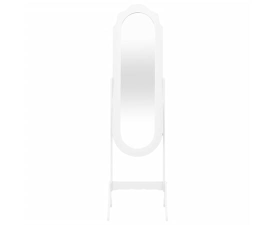 Oglindă independentă, alb, 45,5x47,5x160 cm, lemn compozit