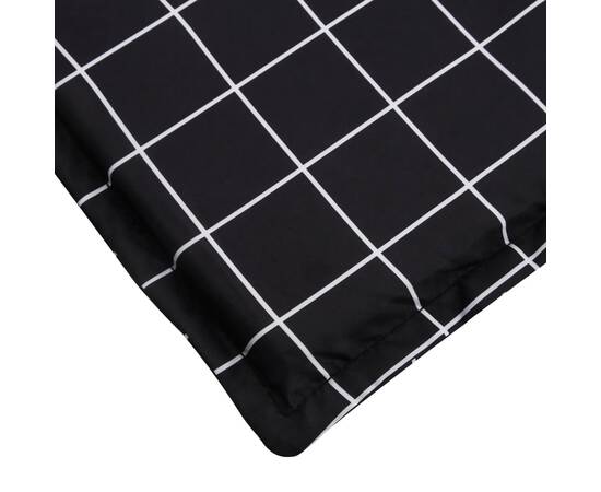 Pernă de șezlong, negru, carouri, textil oxford, 6 image