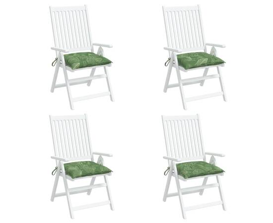 Perne de scaun, 4 buc., 50x50x7 cm, textil, model frunze, 3 image