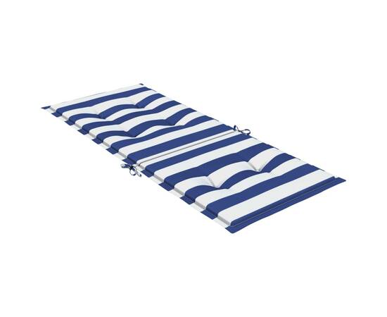 Perne de scaun spătar înalt, 4 buc. dungi albastre&albe, textil, 5 image
