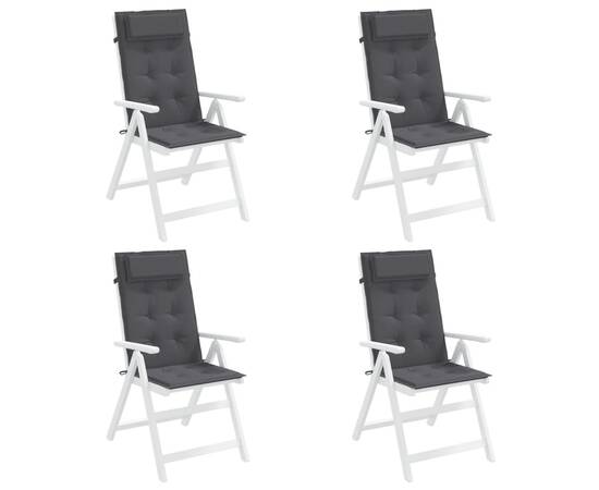 Perne scaun cu spătar înalt 4 buc, antracit, țesătură oxford, 4 image