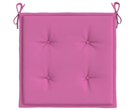 Perne scaun grădină, roz, 2 buc., 50x50x3 cm, textil, 5 image