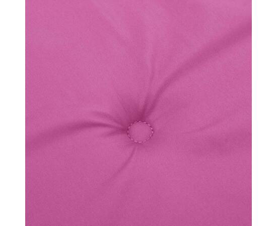 Perne scaun grădină, roz, 2 buc., 50x50x3 cm, textil, 6 image