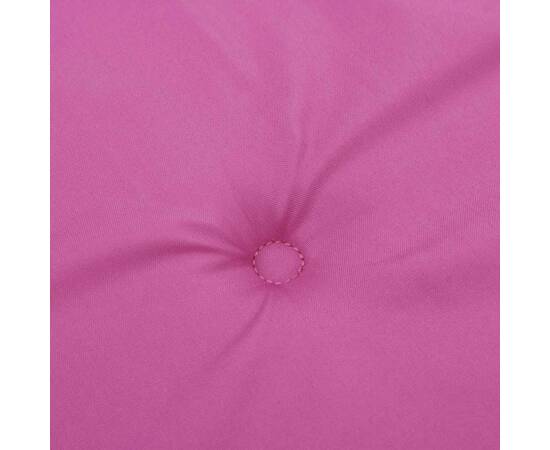 Perne scaun grădină, roz, 6 buc., 50x50x3 cm, textil, 6 image