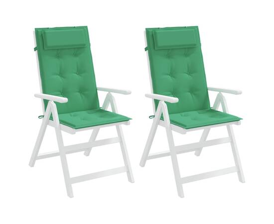 Perne scaun cu spătar înalt, 2 buc, verde, țesătură oxford, 4 image