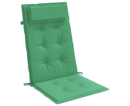 Perne scaun cu spătar înalt, 2 buc, verde, țesătură oxford, 3 image