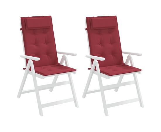 Perne scaun cu spătar înalt 2 buc, roșu, țesătură oxford, 4 image