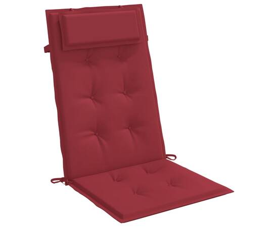Perne scaun cu spătar înalt 6 buc, roșu vin, țesătură oxford, 3 image