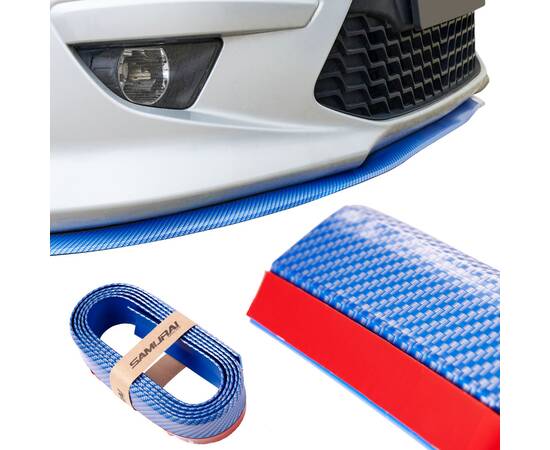 Protectie spoiler, prelungire bara fata/spate din cauciuc, culoare CARBON Albastru, 3 image