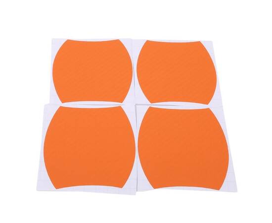 Set 4 bucati protectie zgarieturi manere usa din autocolant carbon 3D Orange, 3 image