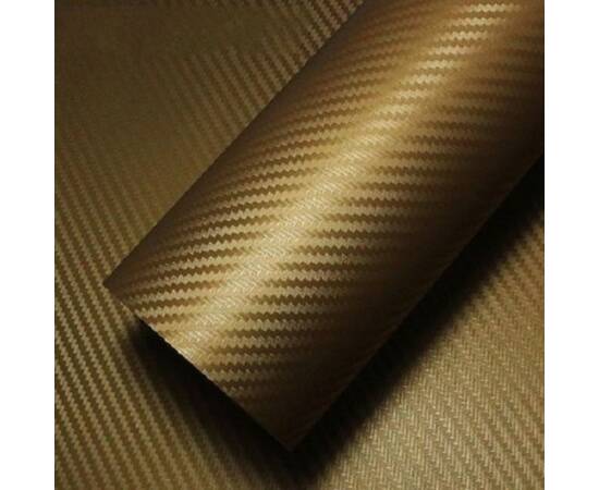 Folie colantare auto Carbon 3D - Gold (3m x 1,27m), 2 image