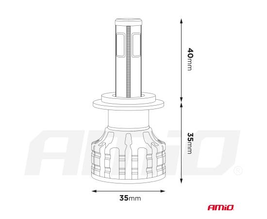 Instalatie LED COB 2Side AMiO, compatibil H7, 8 image