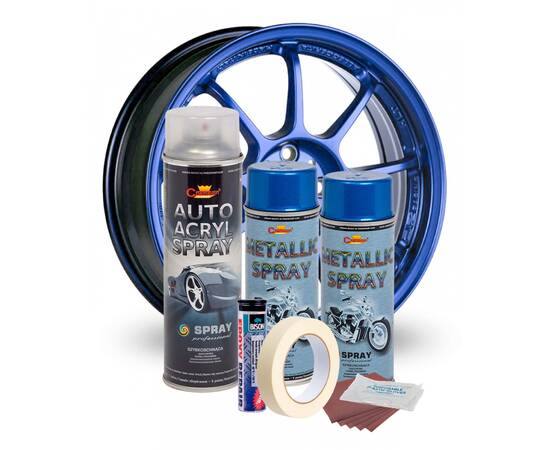 Kit complet reparatie si vopsire jante culoare Albastru Metalizat, V2, 3 image