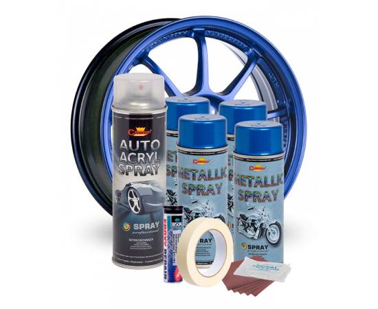 Kit complet reparatie si vopsire jante culoare Albastru Metalizat, V4, 3 image