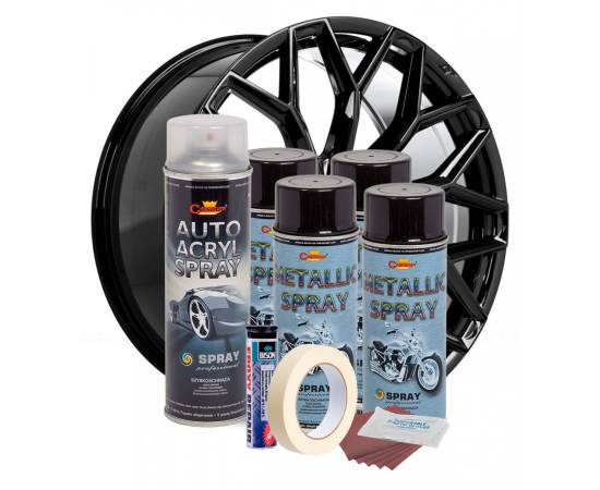 Kit complet reparatie si vopsire jante culoare Negru Metalizat, V4, 3 image