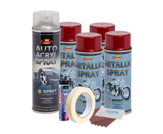 Kit complet reparatie si vopsire jante culoare Rosu Burgundy Metalizat, V4, 2 image