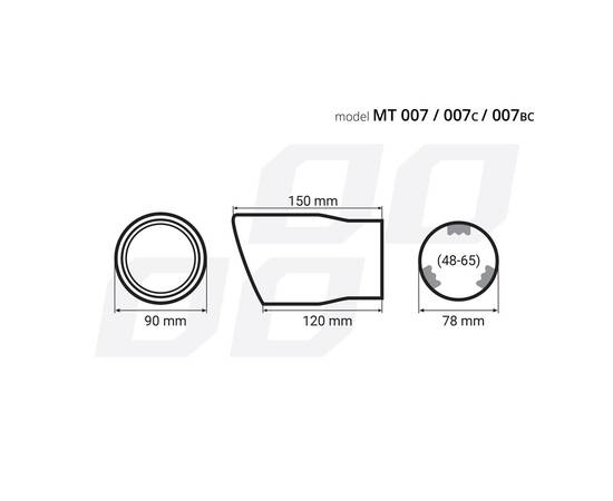 Ornament toba esapament din otel inoxidabil MT 007BC - FUMURIU, 3 image