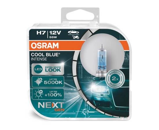 Set 2 becuri cu halogen Osram H7, 12V, 55W, PX26d, Cool Blue NEXT GEN, 2 image