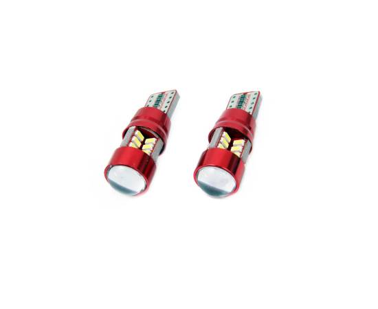 Set becuri auto cu LED CANBUS compatibil T10e W5W 27 SMD Alb 12V/24V