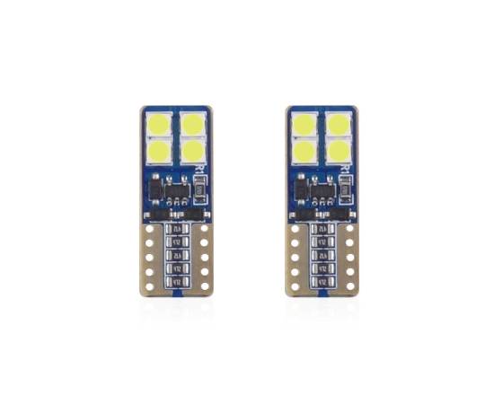 Set becuri auto cu LED CANBUS compatibil T10e W5W 8 SMD Alb 12/24V