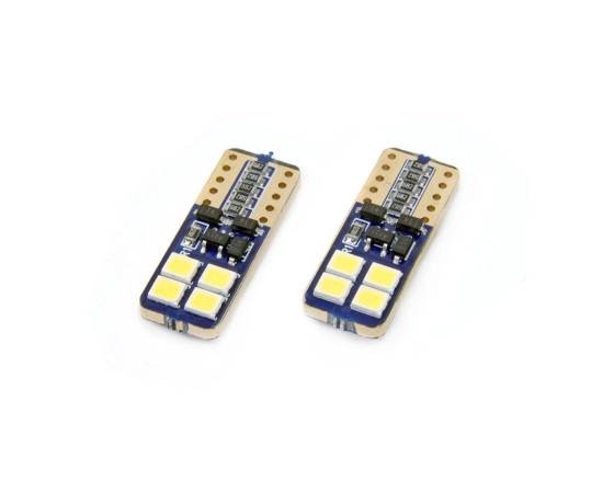 Set becuri auto cu LED CANBUS compatibil T10e W5W 8 SMD Alb 12/24V, 4 image