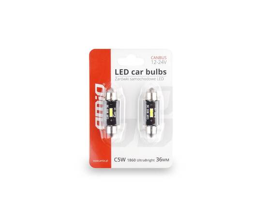 Set becuri auto cu LED CANBUS sofit compatibil C5W 1 SMD 36mm Alb 12/24V, 3 image