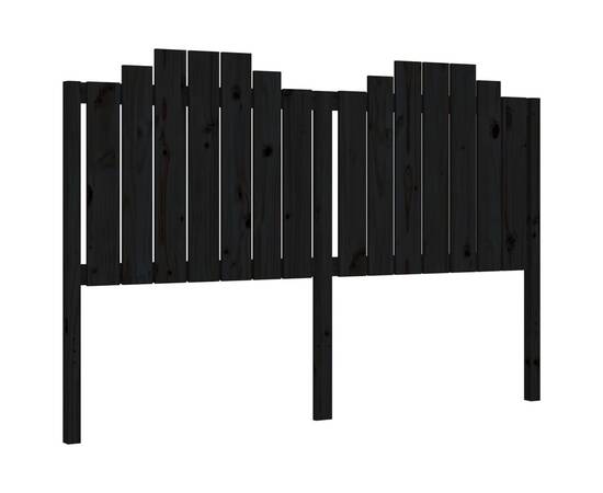 Cadru de pat cu tăblie, negru, 160x200 cm, lemn masiv, 8 image