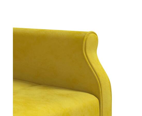 Canapea extensibilă în formă de l galben 271x140x70 cm catifea, 8 image