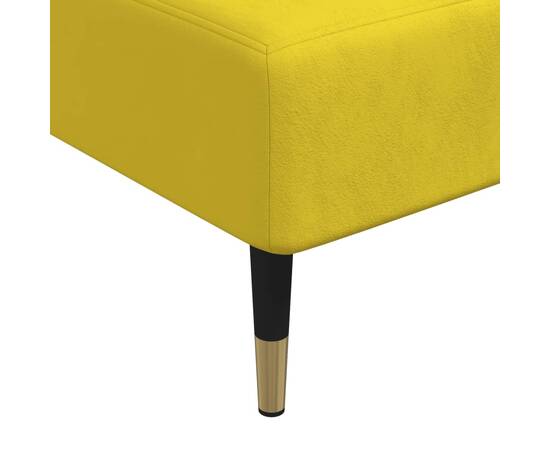 Canapea extensibilă în formă de l galben 279x140x70 cm catifea, 10 image