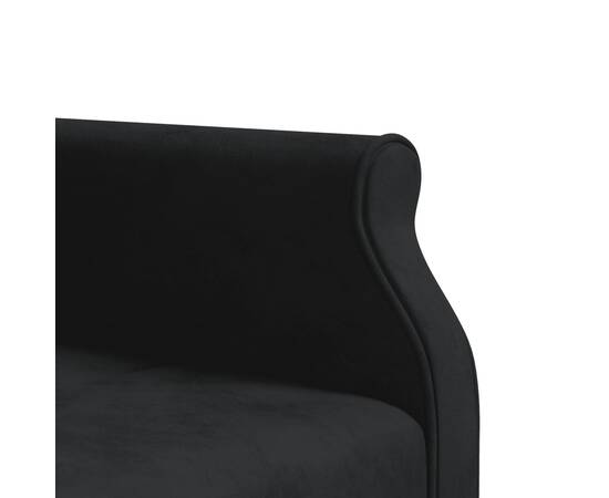 Canapea extensibilă în formă de l negru 271x140x70 cm catifea, 8 image