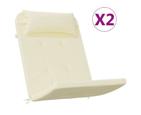 Perne pentru scaun adirondack, 2 buc, crem, textil oxford, 2 image