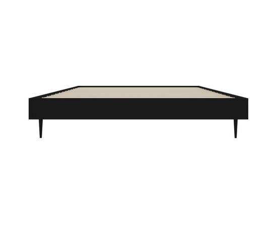 Cadru de pat, negru, 100x200 cm, lemn prelucrat, 6 image