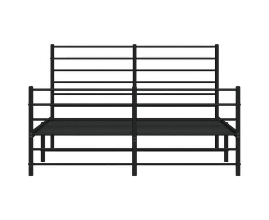 Cadru pat metalic cu tăblie de cap/picioare, negru, 120x190 cm, 6 image