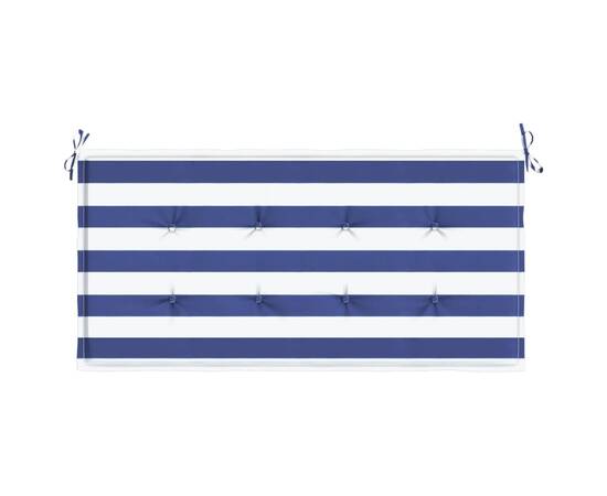 Pernă de bancă dungi albastre și albe 100x50x3 cm textil oxford, 4 image