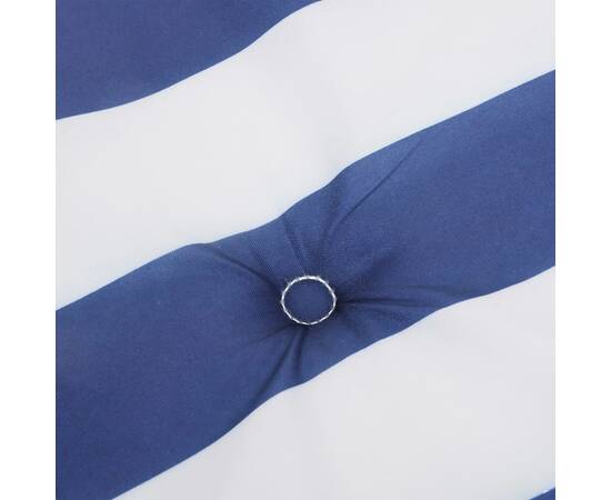 Pernă de bancă dungi albastre și albe 150x50x3 cm textil oxford, 4 image